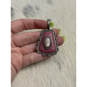Carolyn Pollack Relios Sterling Silver Pink Rhodochrosite Mother Pearl Pendant